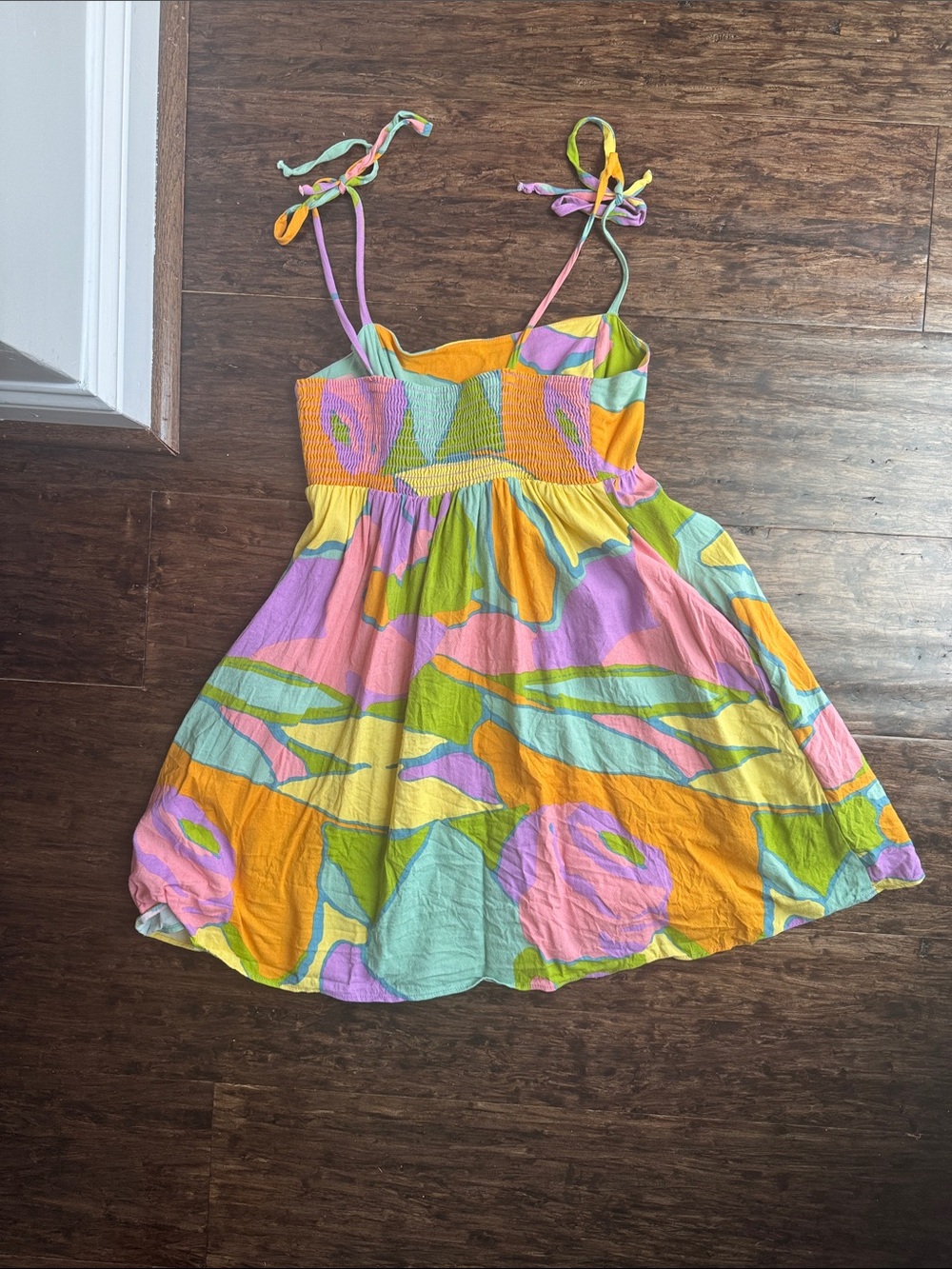 Show Me Your MuMu Pastel Abstract Tie-Hem Dress - Picture 3 of 3